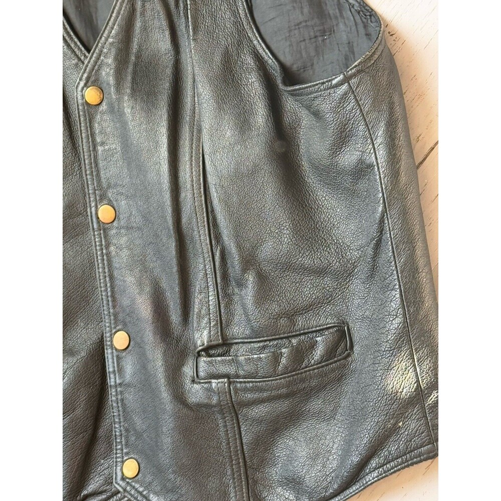 Vietnam Veteran Leather Vest Adult Medium Armed Forces Military - Picture 8 of 16